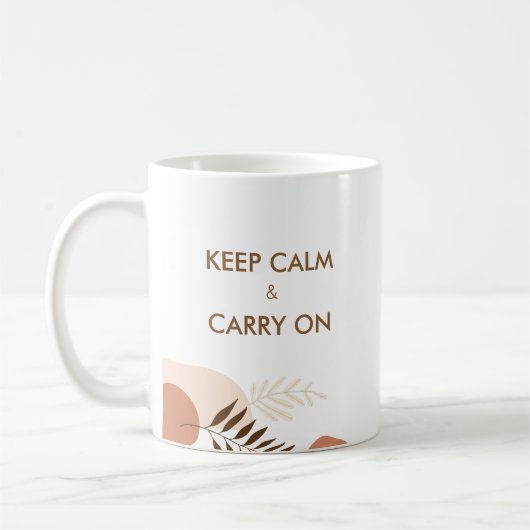 Personalisierte Keep Calm & Carry On Moderne Elega Kaffeetasse (Links)