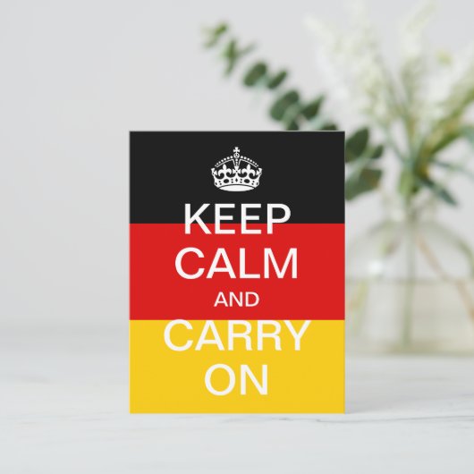 Personalisierte KEEP-CALM und CARRON - Deutschland Postkarte (Stehend Vorderseite)