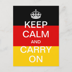 Personalisierte KEEP-CALM und CARRON - Deutschland Postkarte