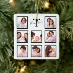 Personalisierte Keepake-Familienfoto-Collage Keramikornament<br><div class="desc">Verwenden Sie dieses Foto Collage Keepake Ornament,  um Ihrer Familie zu zeigen,  wie viel Sie sie Liebe. Sie können es in Ihr Wohnzimmer Weihnachtsbaum legen. Sie können auch die Bilder,  den Initial und den Namen personalisieren.</div>