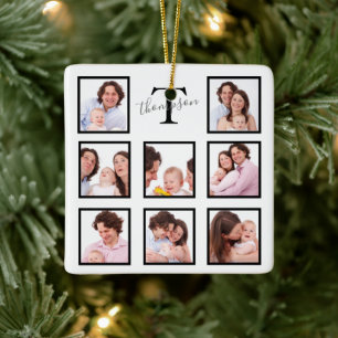 Personalisierte Keepake-Familienfoto-Collage Keramikornament