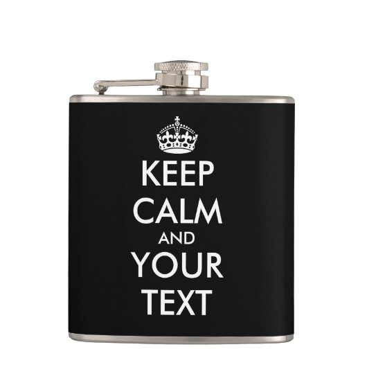 Personalisierte KeepCalm Geschenkflasche für Flachmann (Vorderseite)
