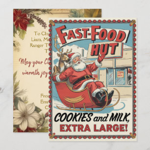 Personalisierte Kekse Milch Lustig Retro Feiertagskarte