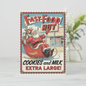 Personalisierte Kekse Milch Witzig Vintag Feiertagskarte (Stehend Vorderseite)