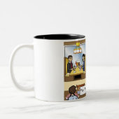 Personalisierte Kellnerin, Lässiger Cartoon Zweifarbige Tasse (Links)