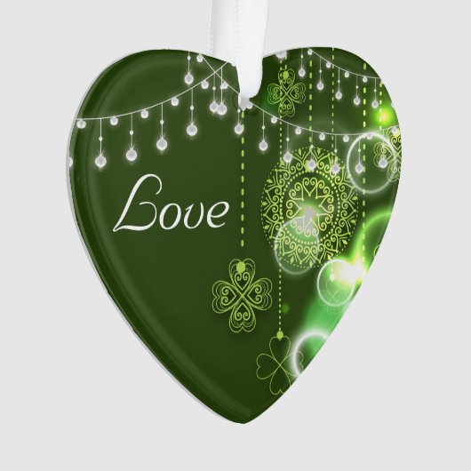 Personalisierte keltische Clovers Irische Liebe Ornament (Vorderseite)
