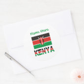 Personalisierte Kenia-Flagge Name Rund Runder Aufkleber (Umschlag)