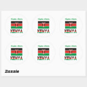 Personalisierte Kenia-Flagge Name Rund Runder Aufkleber (Blatt)