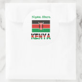 Personalisierte Kenia-Flagge Name Rund Runder Aufkleber (Tasche)