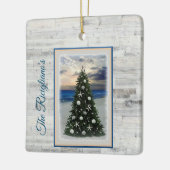 Personalisierte Keramik Christbaum Beach Keramikornament (Links)