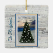 Personalisierte Keramik Christbaum Beach Keramikornament (Rückseite)