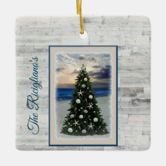 Personalisierte Keramik Christbaum Beach Keramikornament