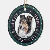 Personalisierte Keramik Circle Pet Xmas Tree Ornam Ornament (Links)