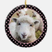 Personalisierte Keramik der Schafe Ornament (Hinten)