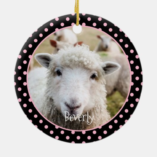 Personalisierte Keramik der Schafe Ornament (Hinten)