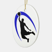 Personalisierte Keramik des Blue Basketball-Logos  Ornament (Links)