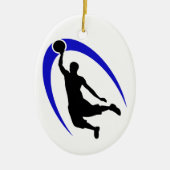 Personalisierte Keramik des Blue Basketball-Logos  Ornament (Vorne)