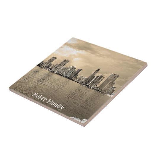 Personalisierte Keramik - Miami, Florida Fliese (Seite)