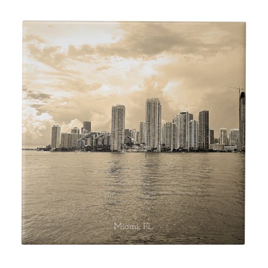 Personalisierte Keramik - Miami, Florida Fliese (Vorderseite)