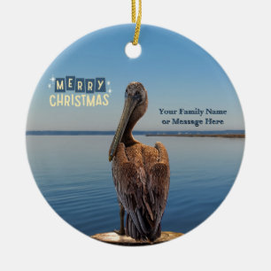 Personalisierte Keramik Pelican Weihnachtsschmuck