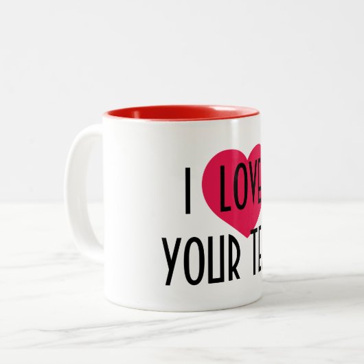 Personalisierte Keramik Tasse Geschenk, i Herz ben (Vorderseite Links)