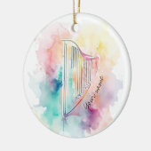 Personalisierte Keramik Wasserfarbe Harfe Ornament (Links)