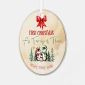 Personalisierte Keramik Weihnachtsschmuck - Erste (Vorderseite links)