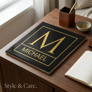 Personalisierte Keramikfliese mit Initiale & Name