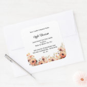 Personalisierte Kerzenplatten Pfirsichfarben Wildb Quadratischer Aufkleber (Umschlag)