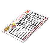 Personalisierte Kerzenschablone, Superheld Notizblock (angewinkelt)