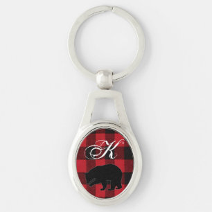 Personalisierte Key Chain Red Buffalo Kariert Bäre Schlüsselanhänger
