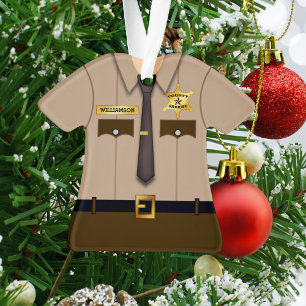 Personalisierte Khaki-Uniform des County Sheriffs Ornament