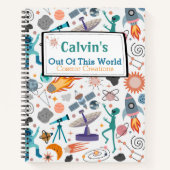 Personalisierte Kid Sketch-Muster für Weltraumdood Notizblock (Vorderseite)