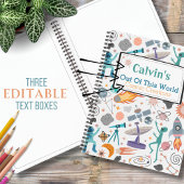 Personalisierte Kid Sketch-Muster für Weltraumdood Notizblock