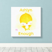 Personalisierte Kids-Affirmation | Genug Gelber Vo Leinwanddruck (Insitu (Holzboden))