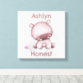 Personalisierte Kids-Affirmation | Honestgraues Hi Leinwanddruck (Insitu (Holzboden))