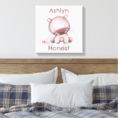 Personalisierte Kids-Affirmation | Honestgraues Hi Leinwanddruck (Insitu (Schlafzimmer))
