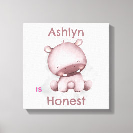 Personalisierte Kids-Affirmation | Honestgraues Hi Leinwanddruck