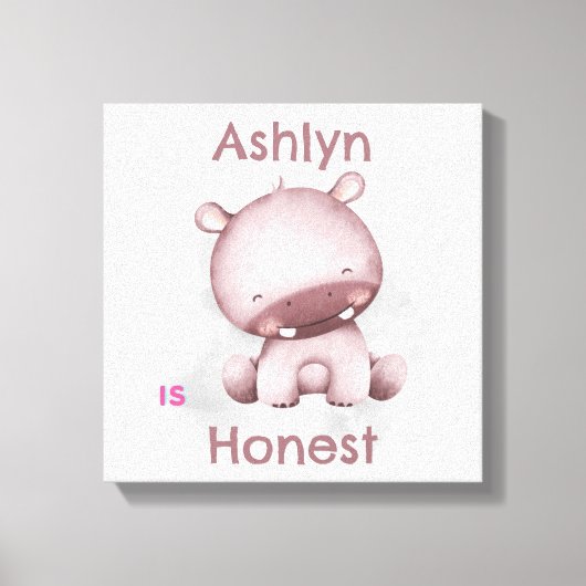 Personalisierte Kids-Affirmation | Honestgraues Hi Leinwanddruck (Vorderseite)