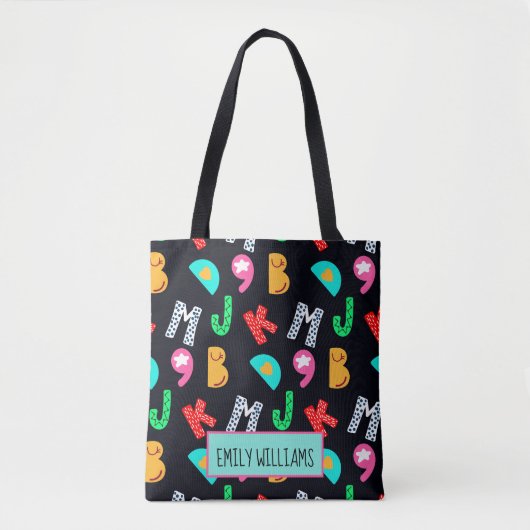 Personalisierte Kid's Alphabets Tote Bag Tasche (Vorderseite)