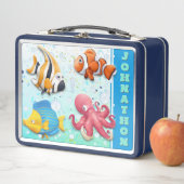 Personalisierte Kids in tropischen Farben Metall Brotdose (Beispiel)