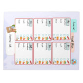 Personalisierte Kid's Meal Plan+Nutrition Karo Box Notizblock (Vorderseite)