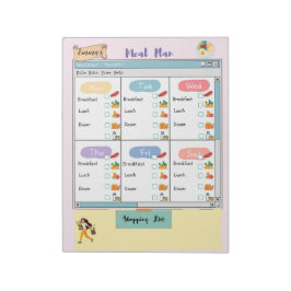 Personalisierte Kid's Meal Plan+Nutrition Karo Box Notizblock