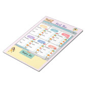 Personalisierte Kid's Meal Plan+Nutrition Karo Box Notizblock (angewinkelt)
