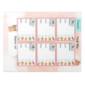 Personalisierte Kid's Meal Plan+Nutrition Karo Box Notizblock (Vorderseite)