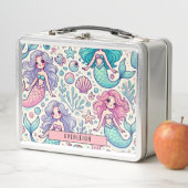 Personalisierte Kid's Mermaids Metall Brotdose (Beispiel)