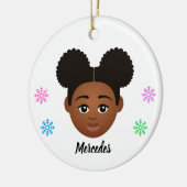 Personalisierte Kids Naturhaar Keramik Ornament (Links)