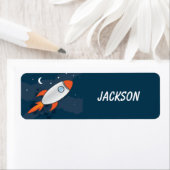 Personalisierte Kids-RaketenRücksendeadressen-Aufk (Insitu)