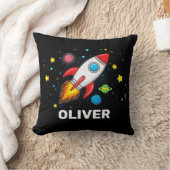 Personalisierte Kids-Raumschiff-Planeten Kissen (Decke)