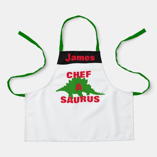 Personalisierte Kid's Schürze, Dinosaurier Graphic Schürze (Vorderseite)